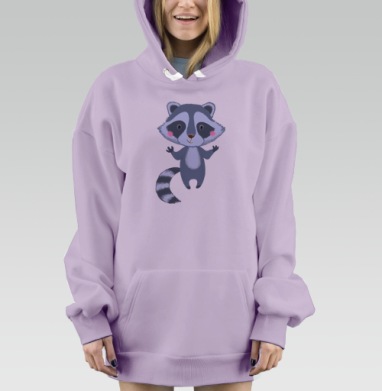 Флаффи Енот, Hoodie Mjhigh Dig Mel, Fiolet, утепленная