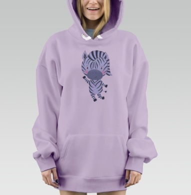 Флаффи зебра, Hoodie Mjhigh Dig Mel, Fiolet, утепленная