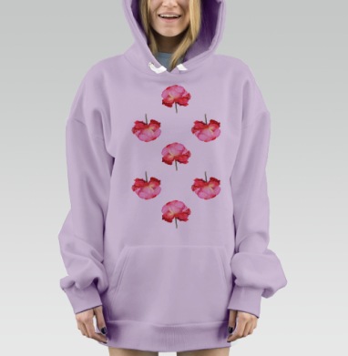 Фламенко. паттерн, Hoodie Mjhigh Dig Mel, Fiolet, утепленная