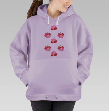Фламенко. паттерн, Hoodie Oversize Fiolet