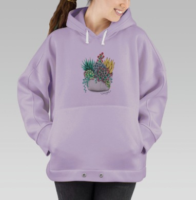 Флорариум с суккулентами, Hoodie Oversize Fiolet