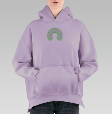Фосфорный логотип, Hoodie Oversize Fiolet, утепленная