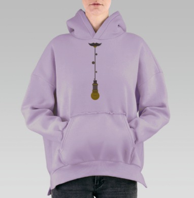 Галстук лампа, Hoodie Oversize Fiolet, утепленная