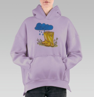 Желтые сапоги, Hoodie Oversize Fiolet, утепленная