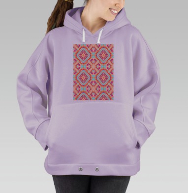 Геометрический этнический паттерн, Hoodie Oversize Fiolet