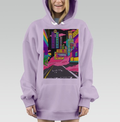 Жидкий неон, Hoodie Mjhigh Dig Mel, Fiolet, утепленная