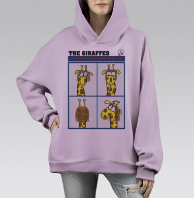 Жирафомания, Hoodie Mono Fiolet, оверсайз, утепленная