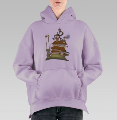 Живой летающий дом, Hoodie Oversize Fiolet, утепленная