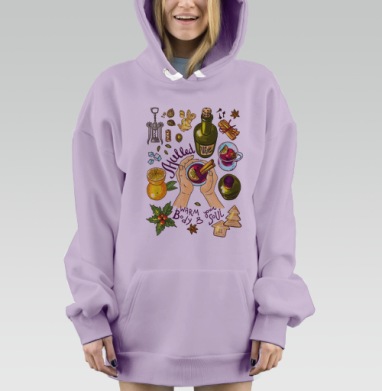 Глинтвейн, Hoodie Mjhigh Dig Mel, Fiolet, утепленная
