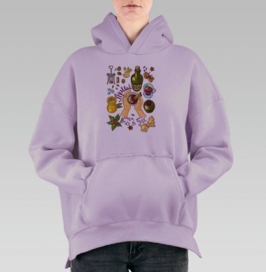Глинтвейн, Hoodie Oversize Fiolet, утепленная