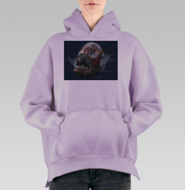 ГЛУБОКОВОДНЫЙ МОНСТР, Hoodie Oversize Fiolet, утепленная