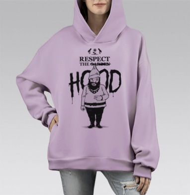 Гноуми-хоуми, Hoodie Mono Fiolet, оверсайз, утепленная