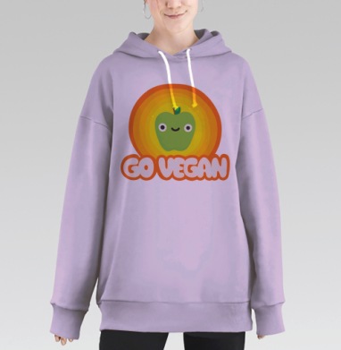 GO VEGAN! / Стань веганом!, Hoodie Long Oversize Fiolet