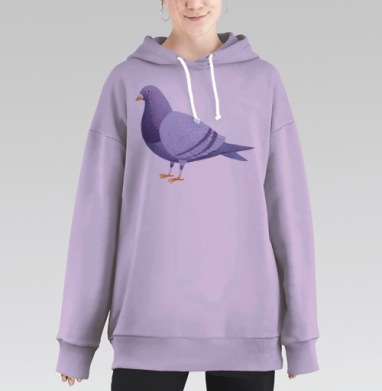 Голубь (Живая Азбука), Hoodie Long Oversize Fiolet