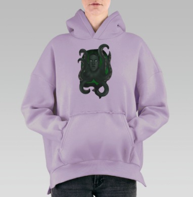 Говард Лавкрафт, Hoodie Oversize Fiolet, утепленная