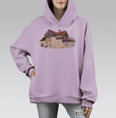 Home / Дом, Hoodie Mono Fiolet, оверсайз, утепленная