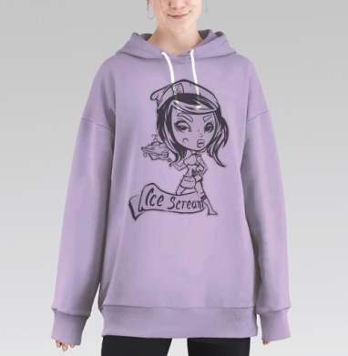 IceCream / Мороженое, Hoodie Long Oversize Fiolet