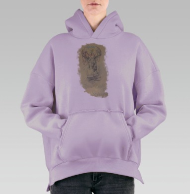 Иллюстрация «Свет науки» — вдохновение и мудрость, Hoodie Oversize Fiolet, утепленная