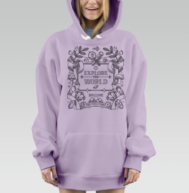 Исследуй мир, Hoodie Mjhigh Dig Mel, Fiolet, утепленная