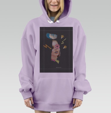 Изгазет, Hoodie Mjhigh Dig Mel, Fiolet, утепленная