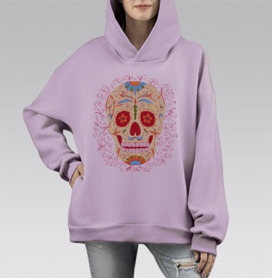 Калавера, Hoodie Mono Fiolet, оверсайз, утепленная