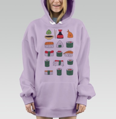 Кавайсуши, Hoodie Mjhigh Dig Mel, Fiolet, утепленная