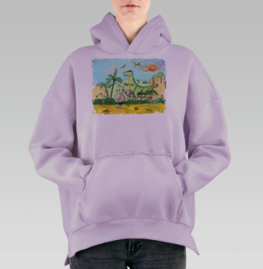 Кайфозавр Рекс, Hoodie Oversize Fiolet, утепленная