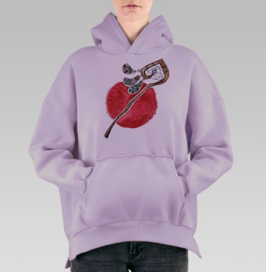 Киберпанк ловец снов с механическими подвесками, Hoodie Oversize Fiolet, утепленная