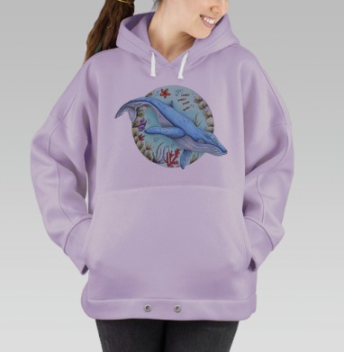Кит под водой, Hoodie Oversize Fiolet