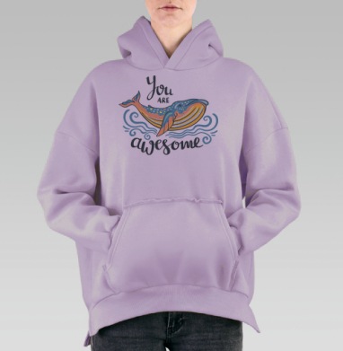 Китеныш, Hoodie Oversize Fiolet, утепленная