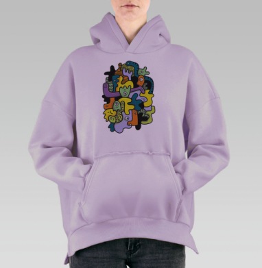 Клубящиеся мысли, Hoodie Oversize Fiolet, утепленная