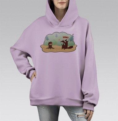 Колобокл, Hoodie Mono Fiolet, оверсайз, утепленная