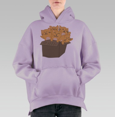 Коробка с моим счастьем, Hoodie Oversize Fiolet, утепленная
