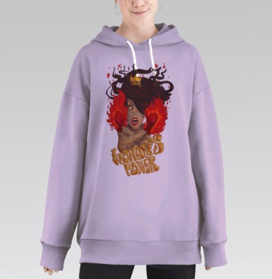 Королева бунта с огненной страстью, Hoodie Long Oversize Fiolet