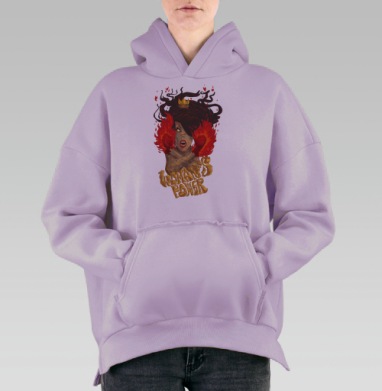 Королева бунта с огненной страстью, Hoodie Oversize Fiolet, утепленная