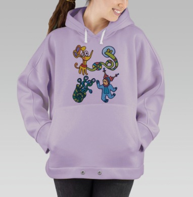 Космические дудлики 2.0, Hoodie Oversize Fiolet