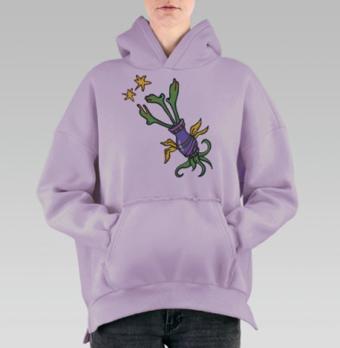 Космо-Дракоша, Hoodie Oversize Fiolet, утепленная