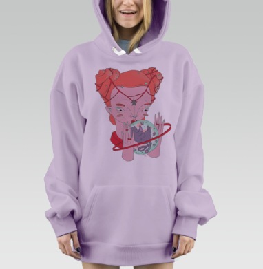 Космо Киса, Hoodie Mjhigh Dig Mel, Fiolet, утепленная