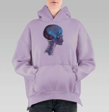 КосмоЧереп, Hoodie Oversize Fiolet, утепленная