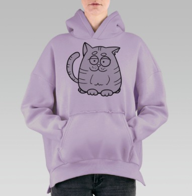 Котик, Hoodie Oversize Fiolet, утепленная
