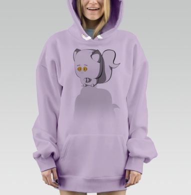 Котики  снежок  мой  друг, Hoodie Mjhigh Dig Mel, Fiolet, утепленная