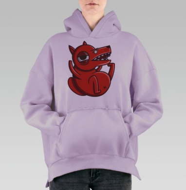Красный волк, Hoodie Oversize Fiolet, утепленная