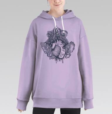 Крылатое Сердце, Hoodie Long Oversize Fiolet
