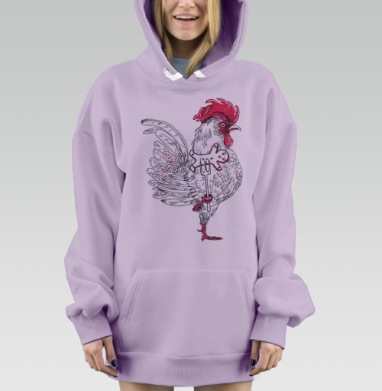 Кто еще не нарисовал петуха, Hoodie Mjhigh Dig Mel, Fiolet, утепленная