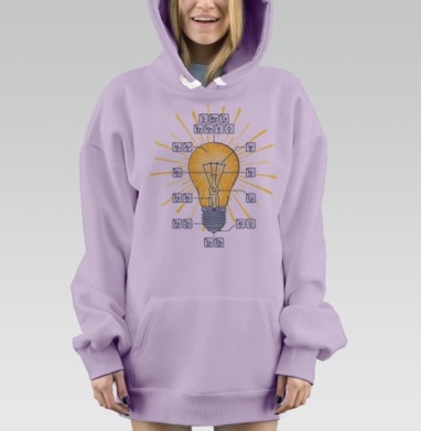 Лампочка Ильича, Hoodie Mjhigh Dig Mel, Fiolet, утепленная