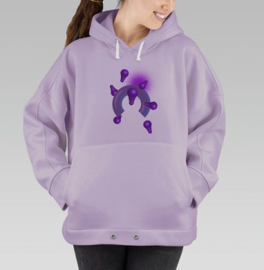Лампочки и лого, Hoodie Oversize Fiolet