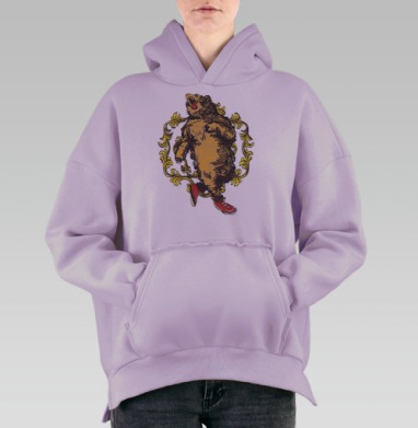 Лапти разбить об пол, Hoodie Oversize Fiolet, утепленная