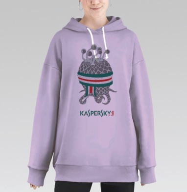 лечим вирусы с теплом и заботой, Hoodie Long Oversize Fiolet