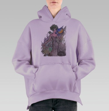 Лесная нимфа, Hoodie Oversize Fiolet, утепленная