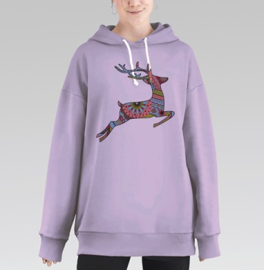 Лесной олень, Hoodie Long Oversize Fiolet